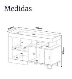 Rack para Tv até 42" com porta de correr SENNA cor Canela com Amarelo - Artely na internet