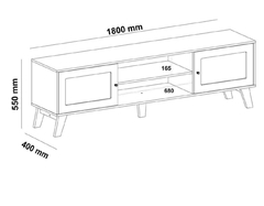 Rack Bancada Para Tv ate 75 Carvalho Off White Charlotte - comprar online