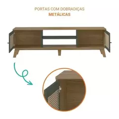 RACK PARA TV ATÉ 75 POLEGADAS CHARLOTTE 2 PORTAS COR CARVALHO/MENTA