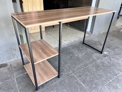 MESA MULTIUSO C/ PRATELEIRAS 1,37M X 0,50M PERFECT NOGAL/PRETO - comprar online