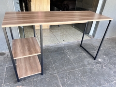 MESA MULTIUSO C/ PRATELEIRAS 1,37M X 0,50M PERFECT NOGAL/PRETO