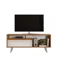 RACK BANCADA PARA TV ATÉ 60 POLEGADAS N° 1285-241 NOTÁVEL MÓVEIS COR FREIJÓ / OFF WHITE NOTÁVEL - Hamil móveis