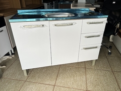 BALCÃO 1200 DE PIA COMPLETO C/ PIA INOX 3P 2G MAD VERSALHES #REF: 8976 #FREIJO #SUPREMO