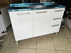 BALCÃO 1200 DE PIA COMPLETO C/ PIA INOX 3P 2G MAD VERSALHES #REF: 8976 #FREIJO #SUPREMO - loja online