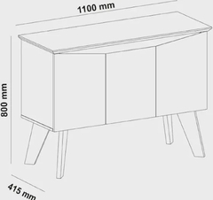 BUFFET ARTELY OASSIS COR PINHO C/OFF WHITE - Hamil móveis