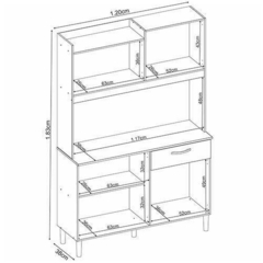 ARMÁRIO COZINHA 6P 1G IRIS AMENDOLA/BRANCO - comprar online