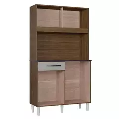 ARMÁRIO COZINHA COMPACTA GRAZI 4 PORTAS 1 GAVETA 884.98 CASTANHO/OFFWHITE - POQUEMA - comprar online