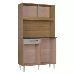 ARMÁRIO COZINHA COMPACTA GRAZI 4 PORTAS 1 GAVETA 884.49 DAMASCO/OFFWHITE - POQUEMA - comprar online