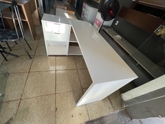 MESA DE ESCRITÓRIO ESCRIVANINHA EM L NOTAVEL N° 2060 REF 127 COM TAMPO GIRATÓRIO E 2 GAVETAS BRANCO NEW/BRANCO na internet