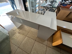 MESA DE ESCRITÓRIO ESCRIVANINHA EM L NOTAVEL N° 2060 REF 127 COM TAMPO GIRATÓRIO E 2 GAVETAS BRANCO NEW/BRANCO - loja online