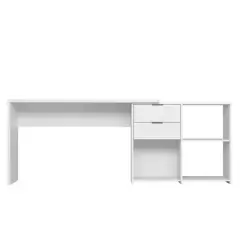 Imagem do MESA DE ESCRITÓRIO ESCRIVANINHA EM L NOTAVEL N° 2060 REF 127 COM TAMPO GIRATÓRIO E 2 GAVETAS BRANCO NEW/BRANCO