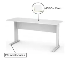 MESA P/ ESCRITÓRIO 121x61 PANDIN MAXXI - CINZA - Hamil móveis