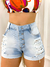 Short Jeans Feminino Cintura Alta Cós Alto Jeans Claro na internet