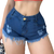 Short Jeans Feminino Azul Escuro Curto Barra Desfiada - Segredo de Adão e Eva