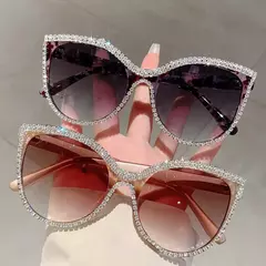 Óculos de Sol Gatinho com Strass - Feminino - Vintage Cat Glam - loja online