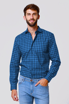 Camisa Slim fit de cuadros Azul - comprar en línea
