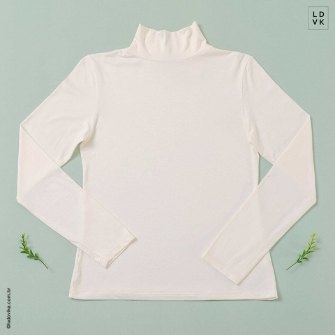 White Turtleneck Full Sleeve T-shirt