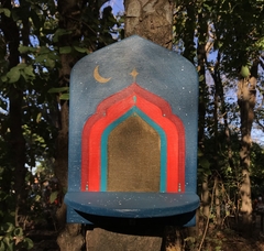 Altar em tons de vermelho e azul turquesa - Tamanho P