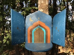 Altar turquesa e marrom com portinha - Tamanho P - comprar online