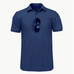 Playera Tactica Militar Tipo Polo Azul