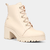 Bota Coturno Ramarim Salto Médio Tratorada Feminina - Off White - comprar online