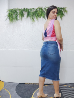 Saia jeans midi Luciana - comprar online