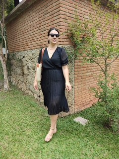 Vestido Thais midi plissado