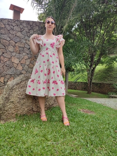 Imagem do Vestido Gabi midi linho bordado