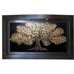 Cuadro Decorativo Arbol de la vida Dorada W-097