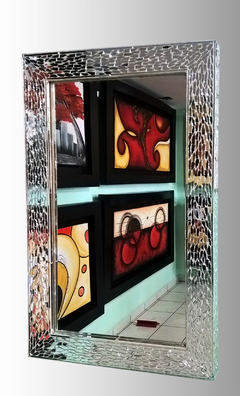 Espejo Decorativo Con Marco De Vitral 80x50cms