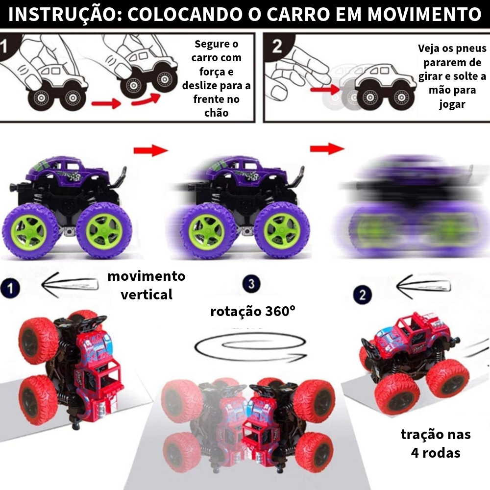 Carro de brinquedo off-road com efeitos especiais de rotação