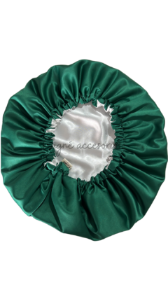 Gorro satin verde marfil