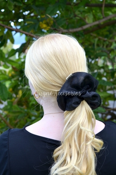 Scrunchie Organza Negro