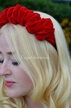 Diadema Ancha Terciopelo Rojo - comprar online