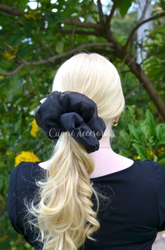 Scrunchie Organza Negro - comprar online