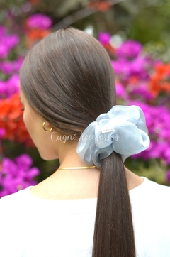 Scrunchie Organza Gris