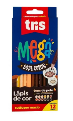 Lápis de Cor Tris Mega Soft Color Tons de Pele 12 Cores