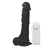 Pênis de Borracha Com Vibrador, Ventosa e Saco 21cm x 5cm Preto Heitor