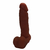 Pênis de Borracha Com Vibrador e Saco 20cm x 4,5cm Marrom Apolo - comprar online