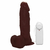 Pênis de Borracha Com Vibrador, Ventosa e Saco 20cm x 4,5cm Marrom Apolo