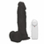 Pênis de Borracha Com Vibrador, Ventosa e Saco 20cm x 4,5cm Preto Apolo