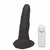 Pênis de Borracha Com Vibrador, Ventosa e Saco 17cm x 3,5cm Preto Theo