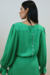 Vestido midi assimétrico com decote V e mangas longas - verde - loja online