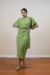 Vestido midi transpassado kimono - verde na internet