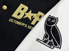 A Bathing APE x OVO "Varsity Jacket" na internet