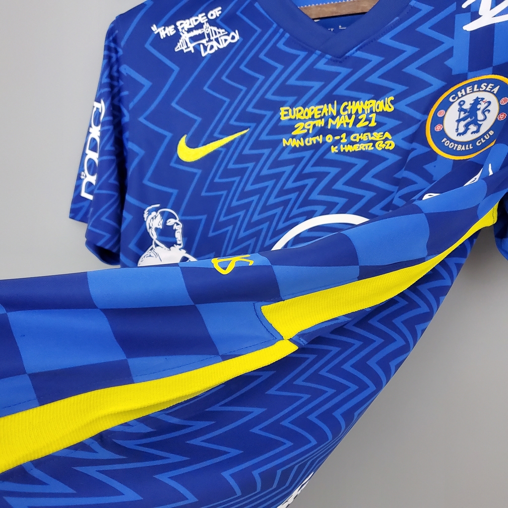 Camisa Chelsea Edição Especial Título da Champions 21/22 Torcedor Nike  Masculina - Azul Royal