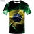 KYKU Brasil Camiseta Masculina Chama Verde T-shirt Hip Hop Tee Impressão Preta Camiseta 3d Gótico Punk Rock Roupa Masculina Verão Streetwear - HYPERLOJAO