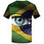 KYKU Brasil Camiseta Masculina Chama Verde T-shirt Hip Hop Tee Impressão Preta Camiseta 3d Gótico Punk Rock Roupa Masculina Verão Streetwear