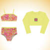 CONJUNTO CROPPED KIDS NEON FLOR