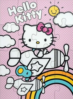 Quebra-Cabeça para Colorir HELLO KITTY - KIT C/ 72 PECAS E 3 HIDROCOR na internet